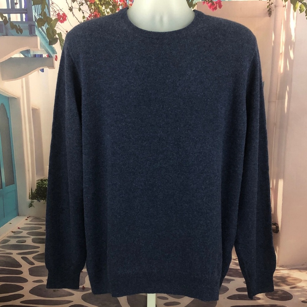 J. Crew 100% Cashmere Midnight Blue Crewneck Sweater